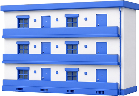 社員寮の建物イラスト